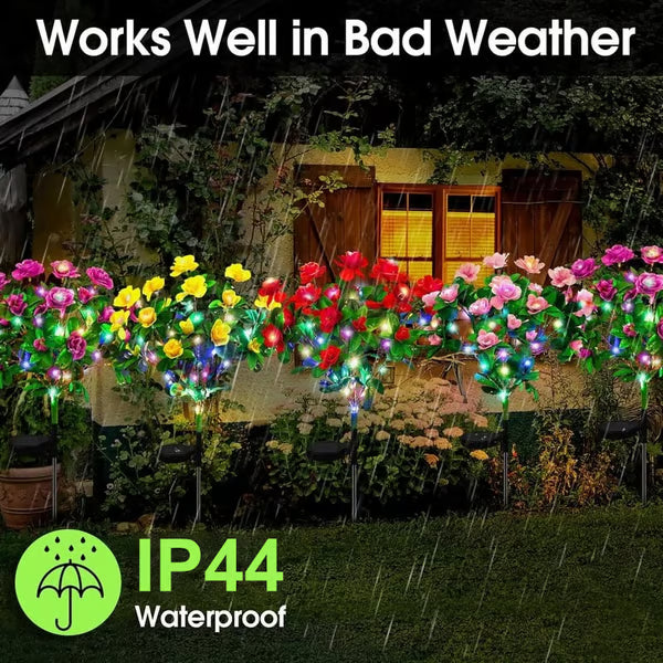 🌸✨ Memorial Garden Bloom Lights – Featuring Ultra-Realistic Artificial Petals, Solar-Powered & Weatherproof🏡🌪️