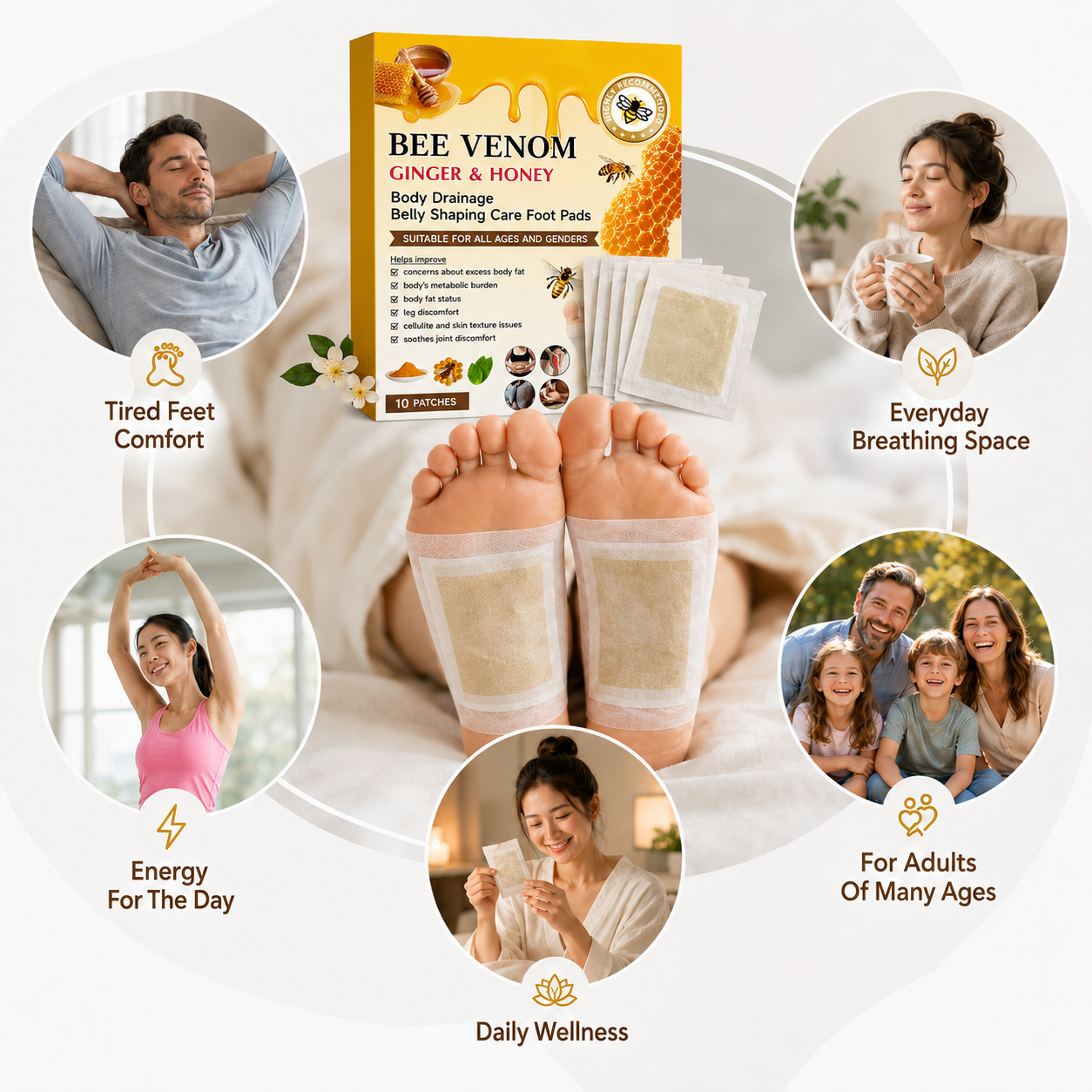 π₯πΏBee Venom Foot Patches β Botanical Foot Care Patches for Daily Wellness