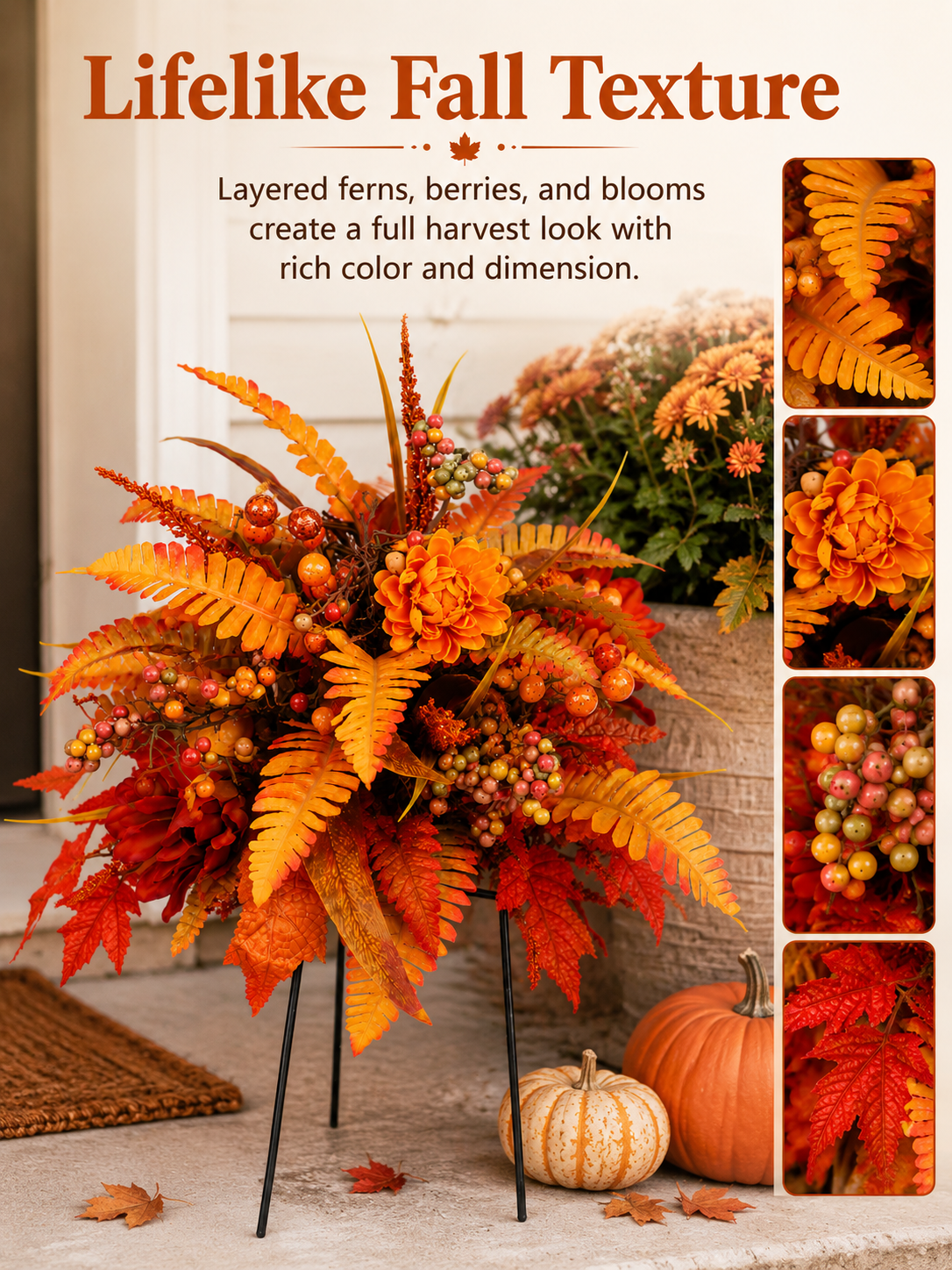 π Autumn Harvest Floral Garden Stake Arrangement