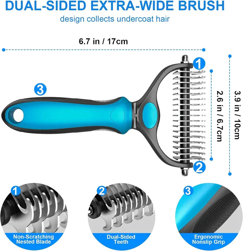 Double-Sided Deshedding Pet Brush β Dual-Sided, Ergonomic & Gentle for Dogs & Cats πΆ
