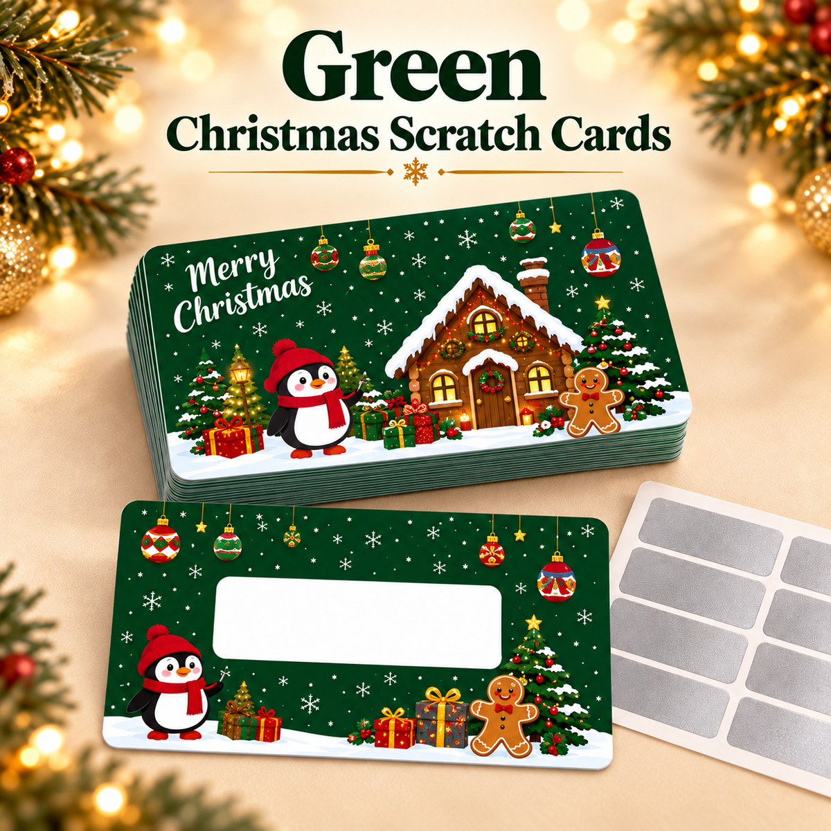 ๐60Pcs Kids Christmas Scratch Off Reward Cards, Xmas Party Supplies