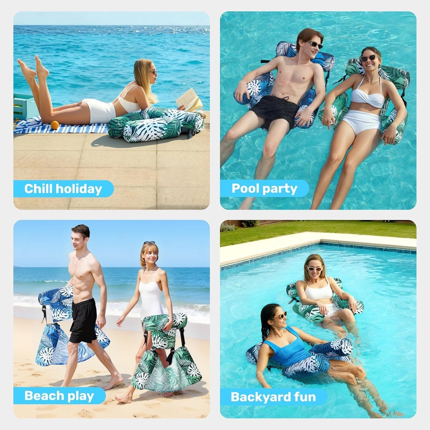 Inflatable Pool Floats Adult,Floating Lounge Chairs