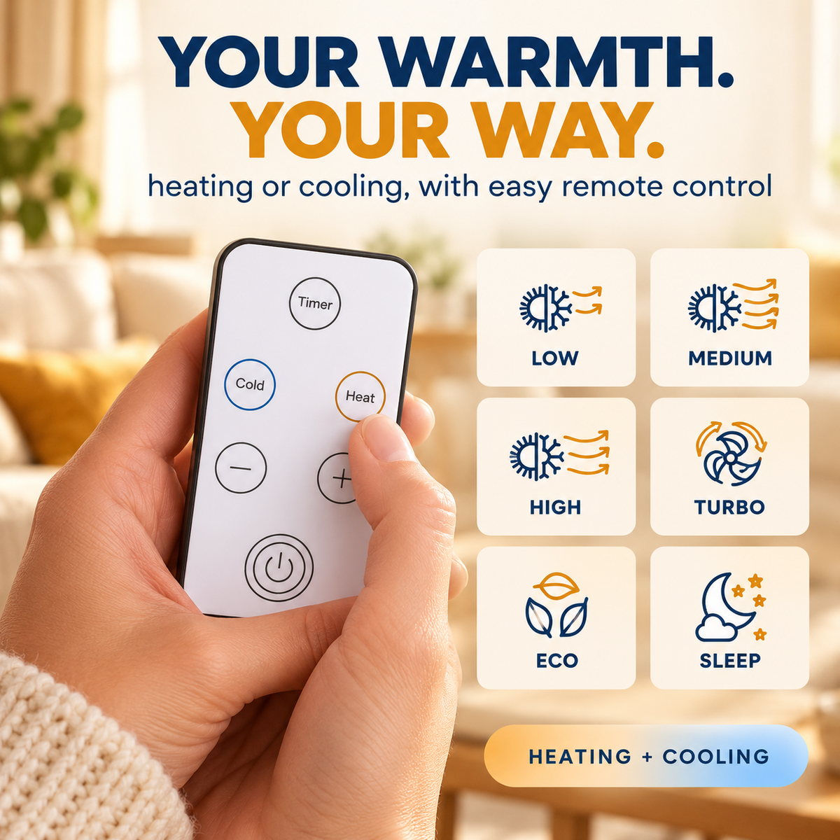 The No-Installation Air Conditioner — Powerful Heating, Refreshing Cooling, Year-Round Comfort