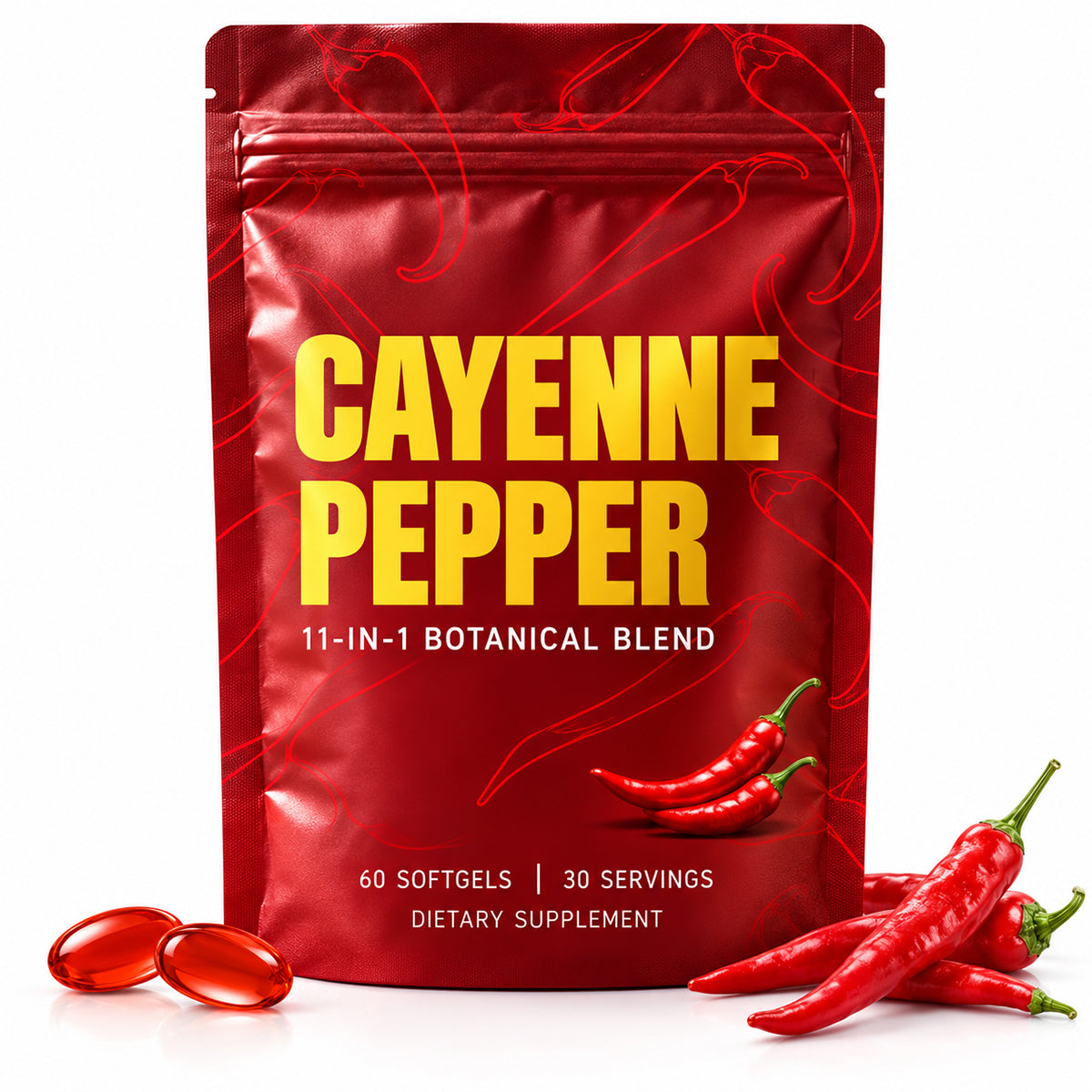 Cardiovascular Health with Cayenne Pepper Softgels 11-in-1 Formula