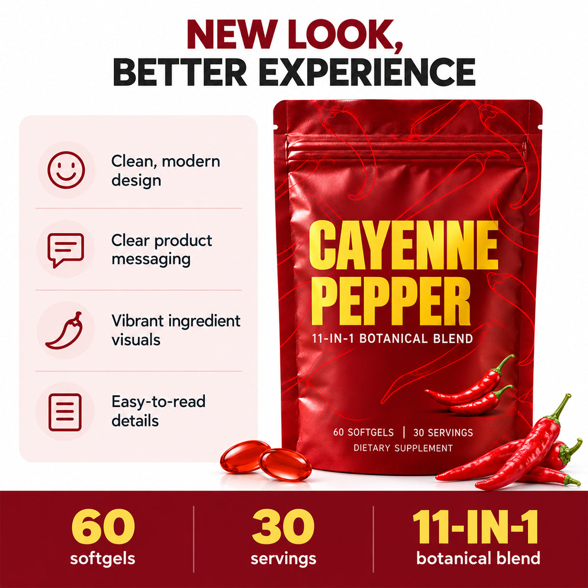 Cardiovascular Health with Cayenne Pepper Softgels 11-in-1 Formula