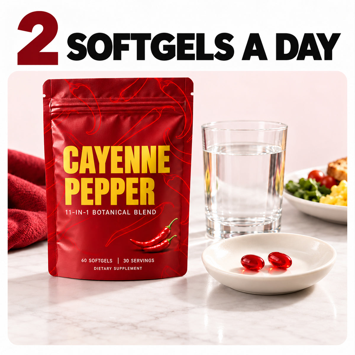 Cardiovascular Health with Cayenne Pepper Softgels 11-in-1 Formula
