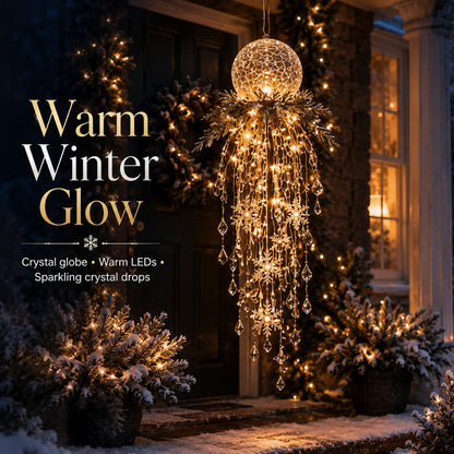 🎅 Christmas Hanging Snowflake & Crystal LED Light, Festive Porch Decoration ✨