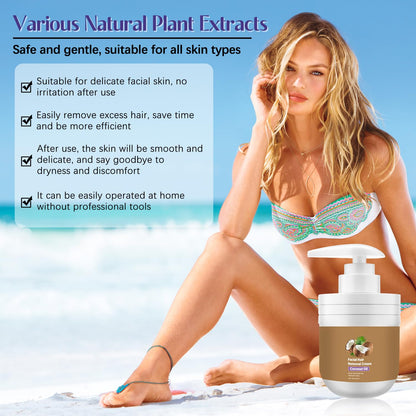 Coconut Oil Facial & Body Hair Removal Cream for Women