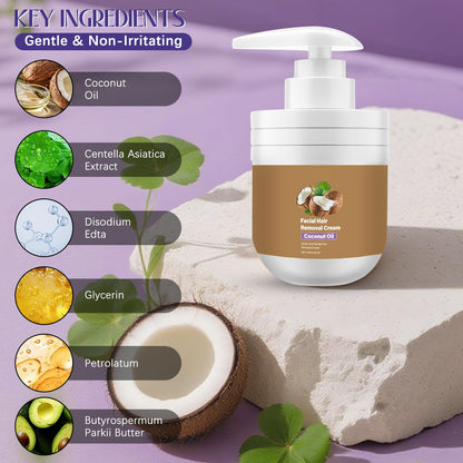Coconut Oil Facial & Body Hair Removal Cream for Women