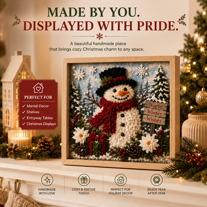 ⛄ DIY Snowman Fabric Poke Art Kit, Handmade 3D Christmas Holiday Decoration Craft Set