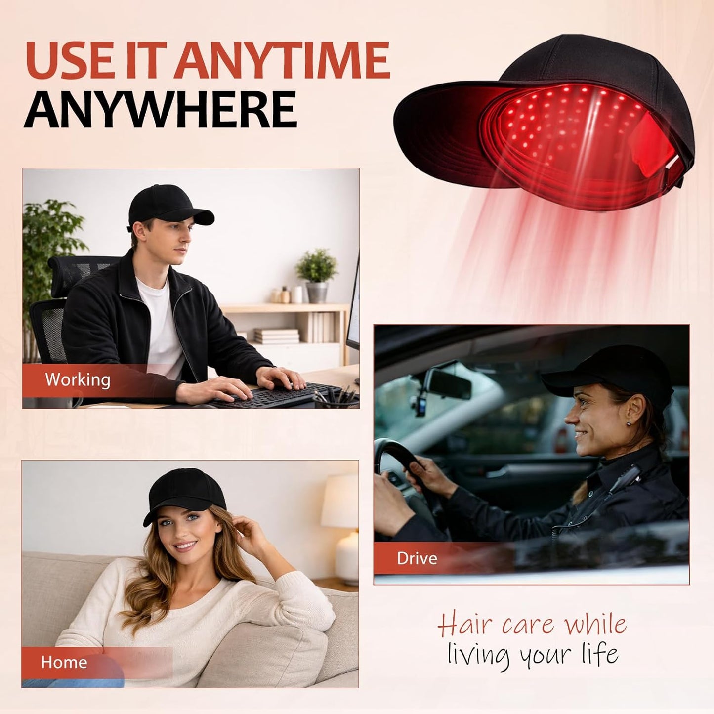LED Red Light Hair Care Cap