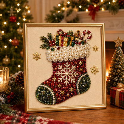 3D Pearl Art Kit – Christmas DIY Craft Set for Kids & Family Creative Fun