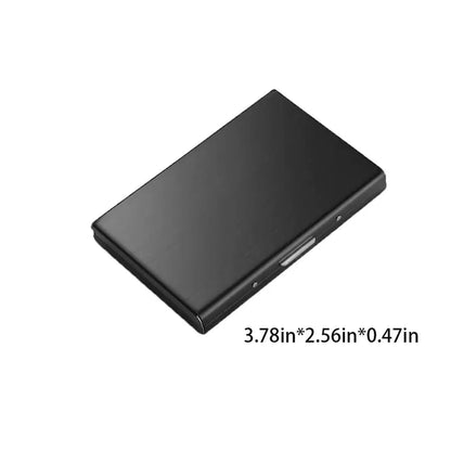 💼 BUSINESS FAVORITE | Metal Card Holder – Slim RFID Wallet, Matte Black Finish