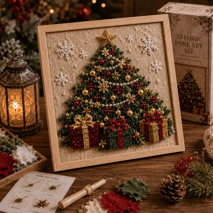 ⛄ DIY Snowman Fabric Poke Art Kit, Handmade 3D Christmas Holiday Decoration Craft Set