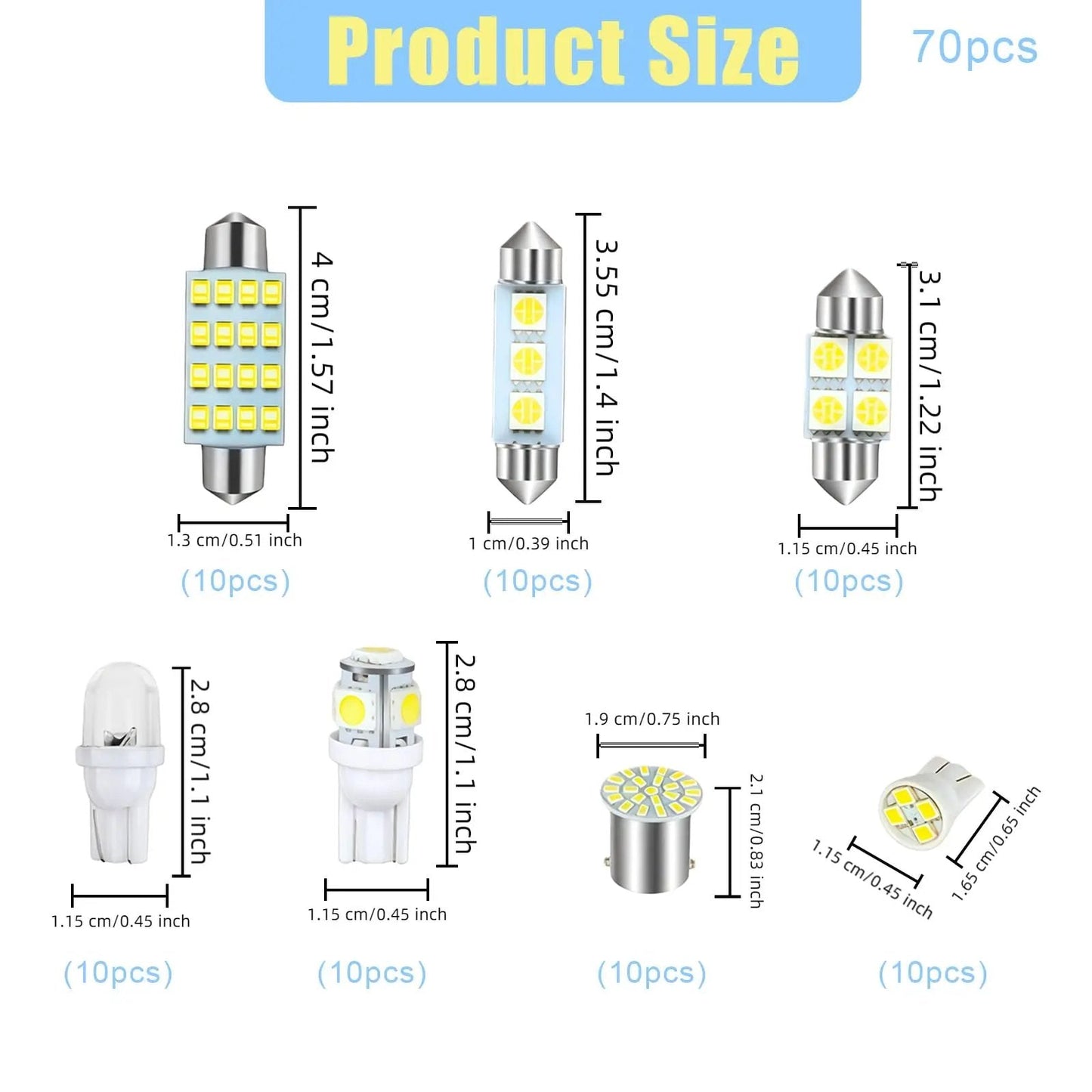 Super Bright LED Car Interior Bulb Kit