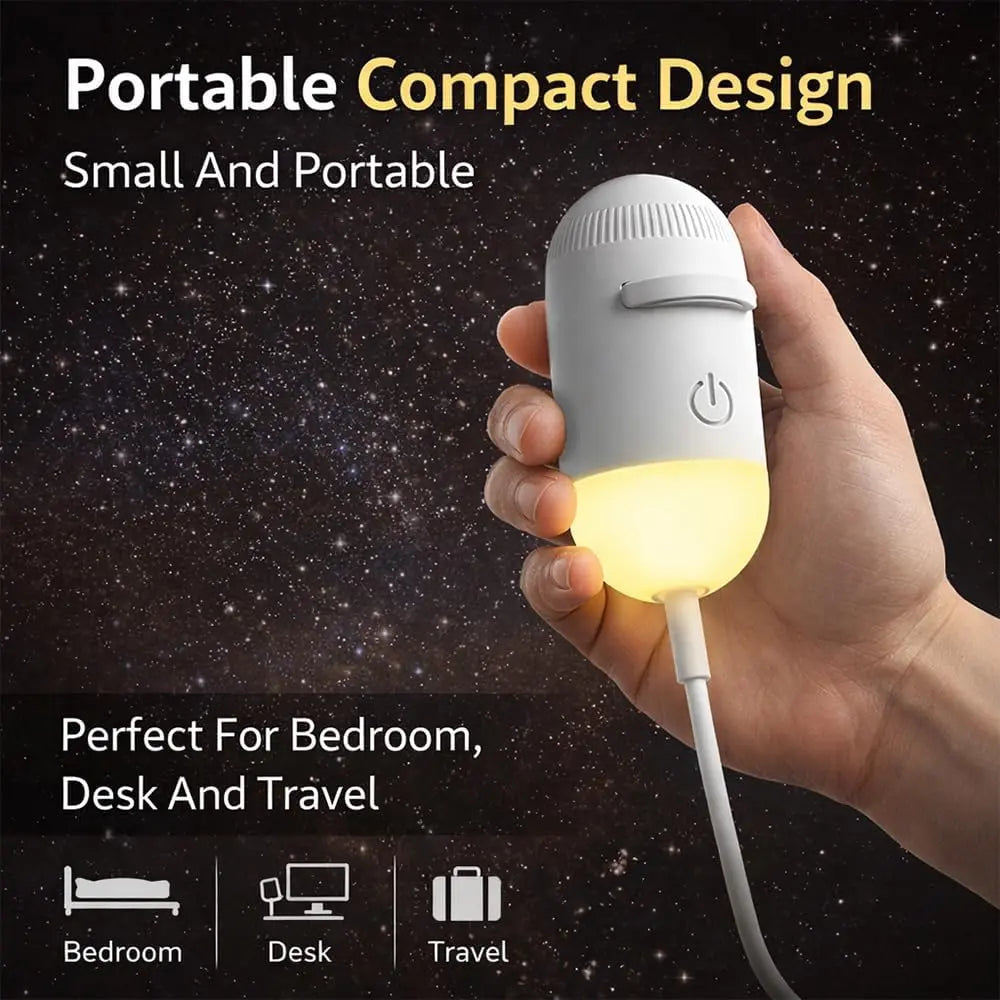 2-in-1 Galaxy Star Projector USB Night Light for Indoor Decor