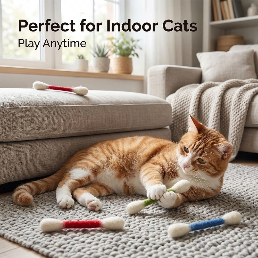6 Pack Large Catnip Swab Interactive Toys for Indoor Cats