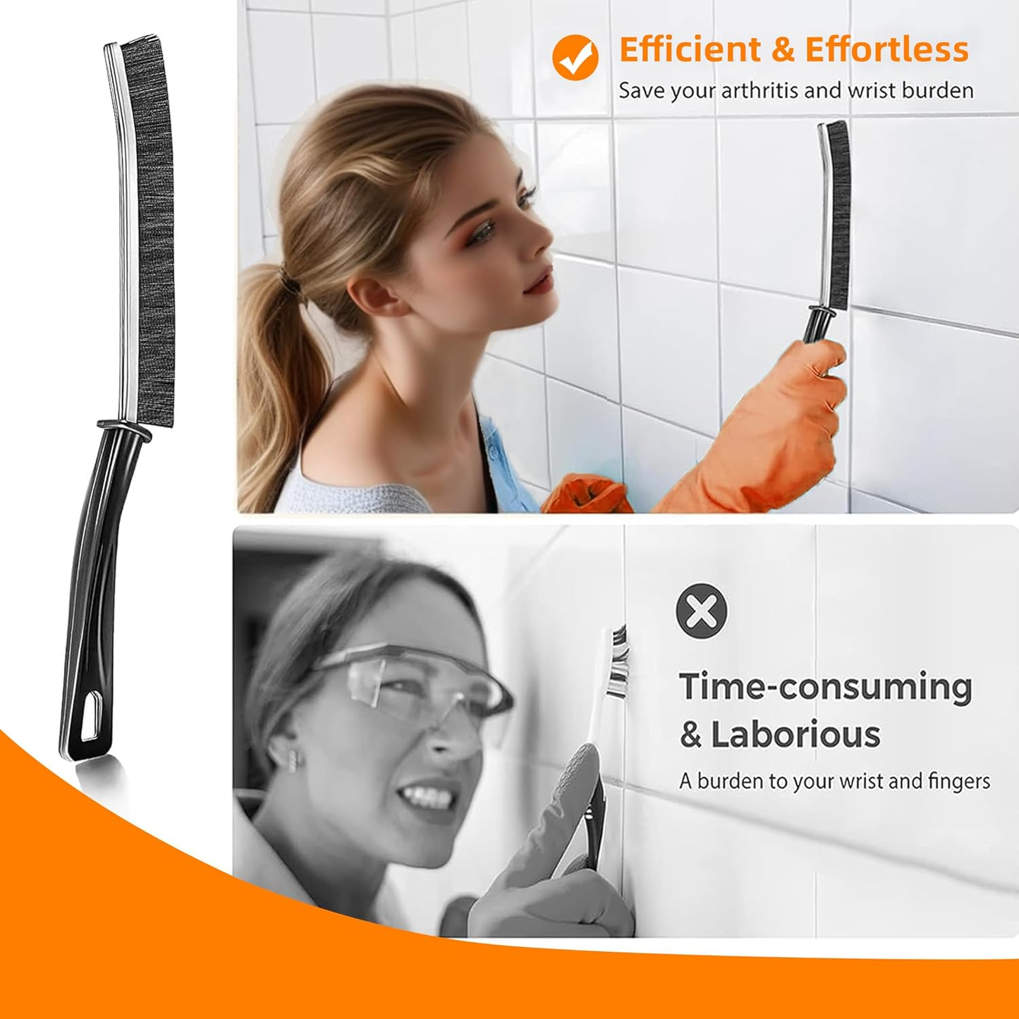 Hard-Bristled Crevice Cleaning Brush