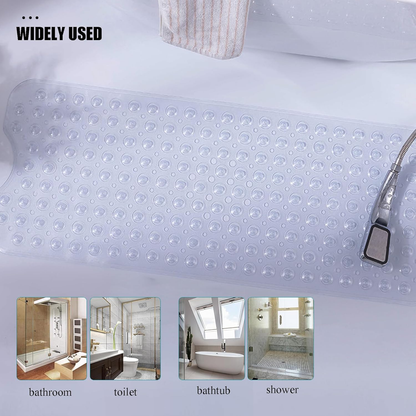 Anti-Slip Shower Mat with Suction Cups & Drain Holes