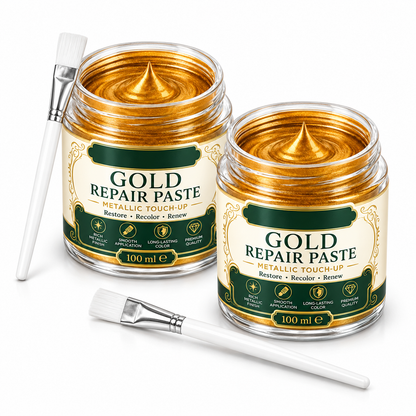 Gold Metallic Refinishing Repair Paste with Brush