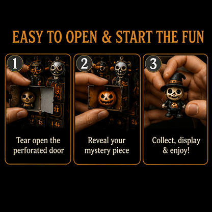 🎉🎃 Nights of Fright Halloween Countdown Box | Unique Mini Figurines, Hanging Charms & Spooky Collectibles 👻✨