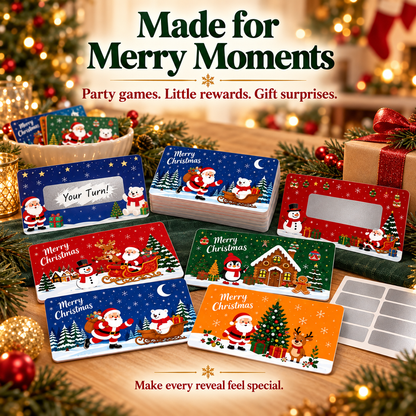 🎄60Pcs Kids Christmas Scratch Off Reward Cards, Xmas Party Supplies