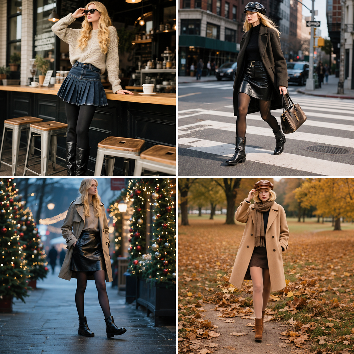 Original four-outfit fall collage