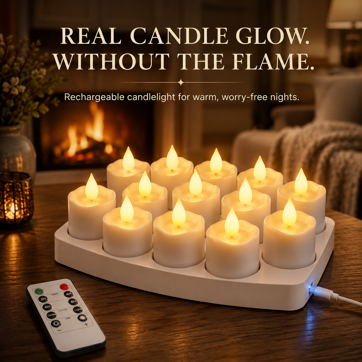 🕯️ Rechargeable Flameless LED Candles with Remote & Timer, Flickering Light for Home Holiday Decor