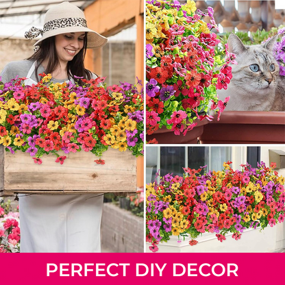 Halloween Artificial Fall Flowers, Realistic UV Resistant Zero Maintenance Outdoor Decor
