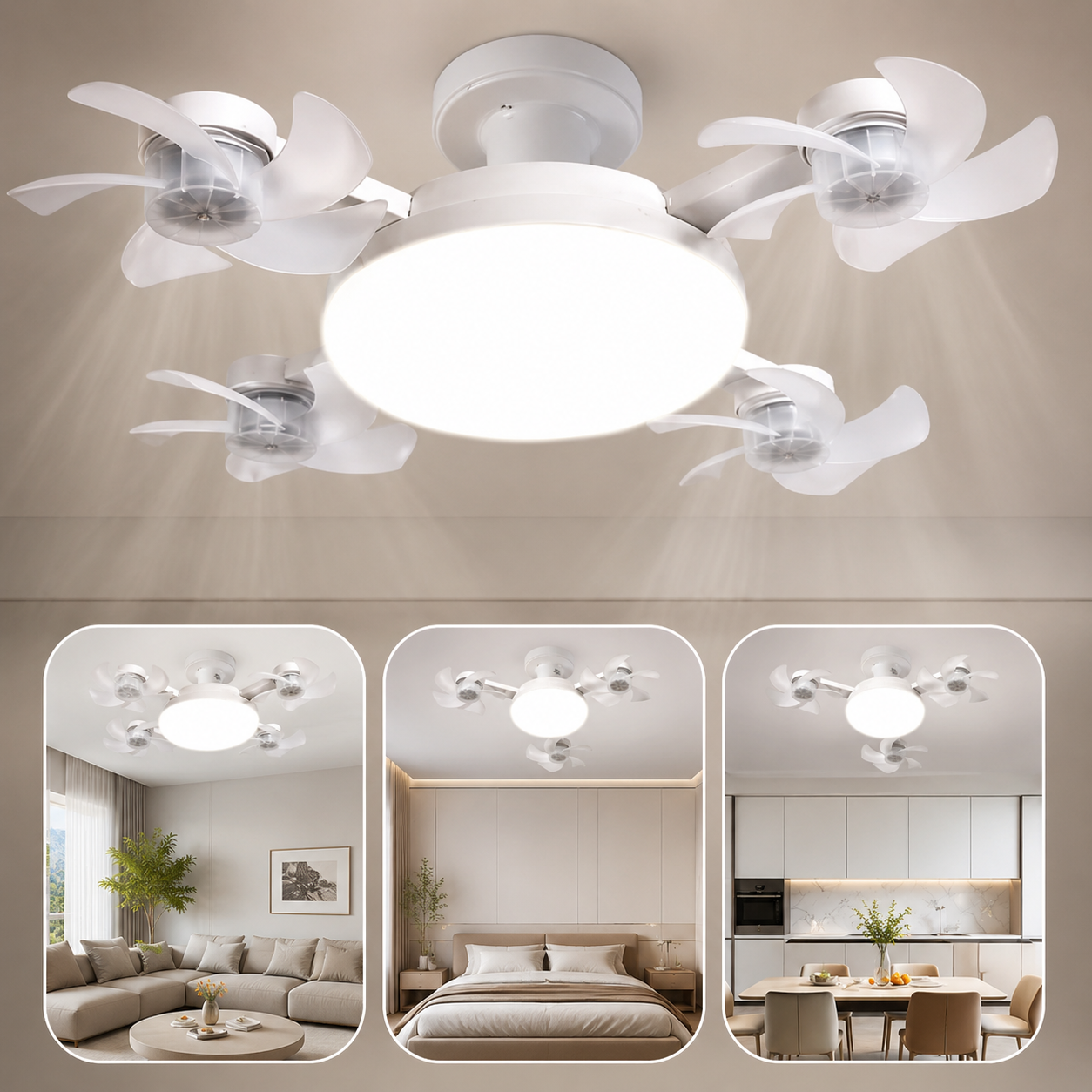2-in-1 LED Fan Bulb with Remote Control for Bedroom, Kitchen & Home Cooling