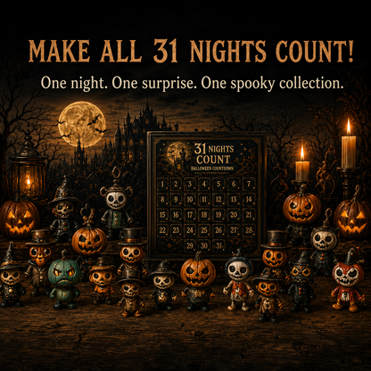 🎉🎃 Nights of Fright Halloween Countdown Box | Unique Mini Figurines, Hanging Charms & Spooky Collectibles 👻✨