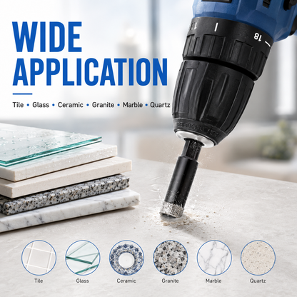 💎 6-Piece Diamond Drill Bit Set – Clean Dry Drilling for Tile, Glass & Stone