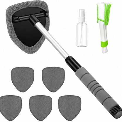 Windshield Cleaning Tool Set with Extendable Handle