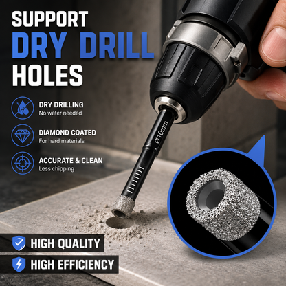 💎 6-Piece Diamond Drill Bit Set – Clean Dry Drilling for Tile, Glass & Stone