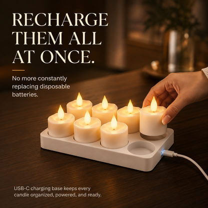 🕯️ Rechargeable Flameless LED Candles with Remote & Timer, Flickering Light for Home Holiday Decor