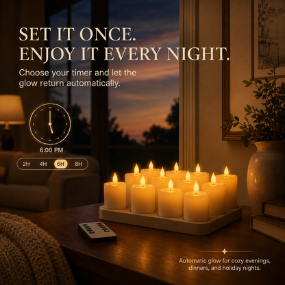 🕯️ Rechargeable Flameless LED Candles with Remote & Timer, Flickering Light for Home Holiday Decor