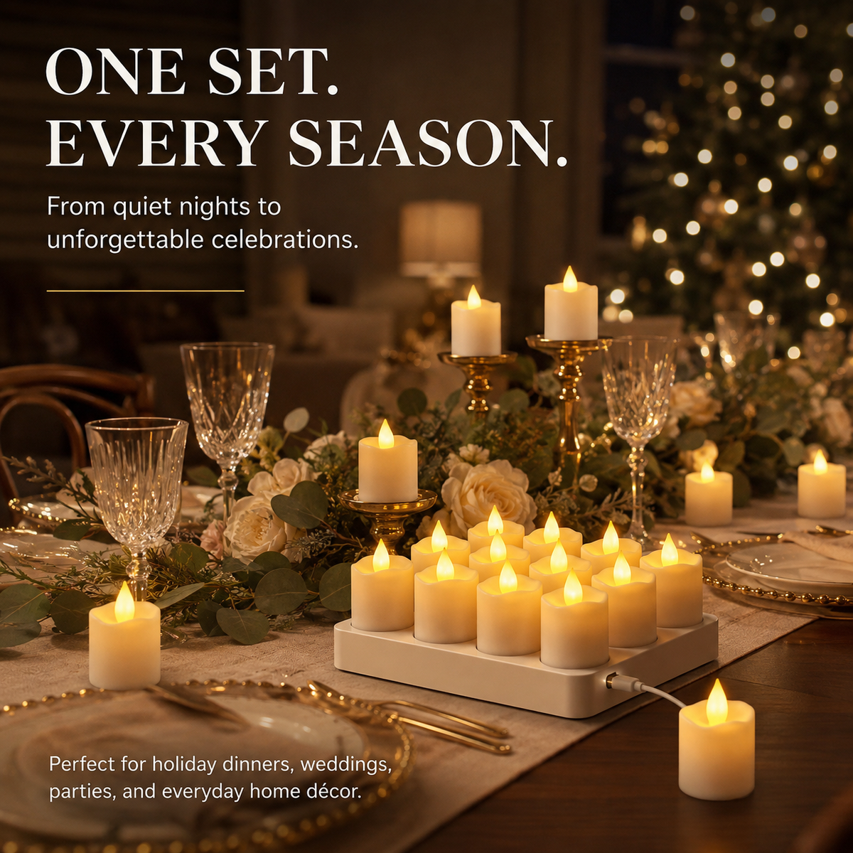 🕯️ Rechargeable Flameless LED Candles with Remote & Timer, Flickering Light for Home Holiday Decor