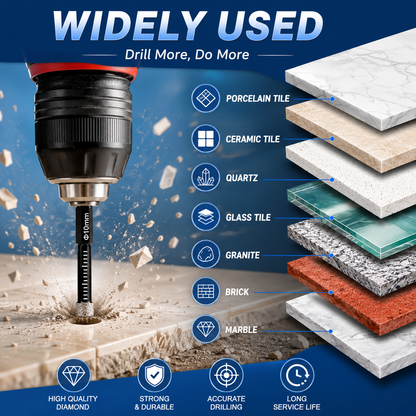 💎 6-Piece Diamond Drill Bit Set – Clean Dry Drilling for Tile, Glass & Stone