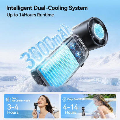 4-in-1 portable refrigeration handheld turbo fan