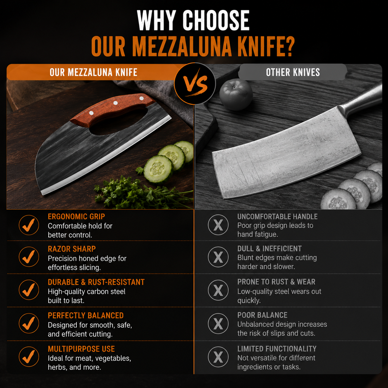 Hand-Forged Kitchen Slicing Cleaver