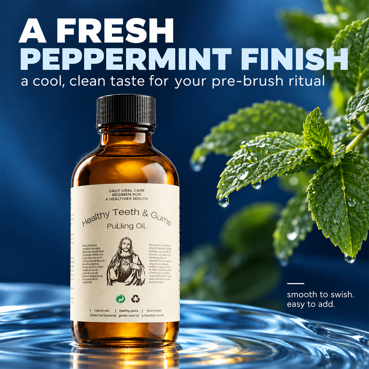 Natural All-In-One Oil Pulling Rinse for Oral Care