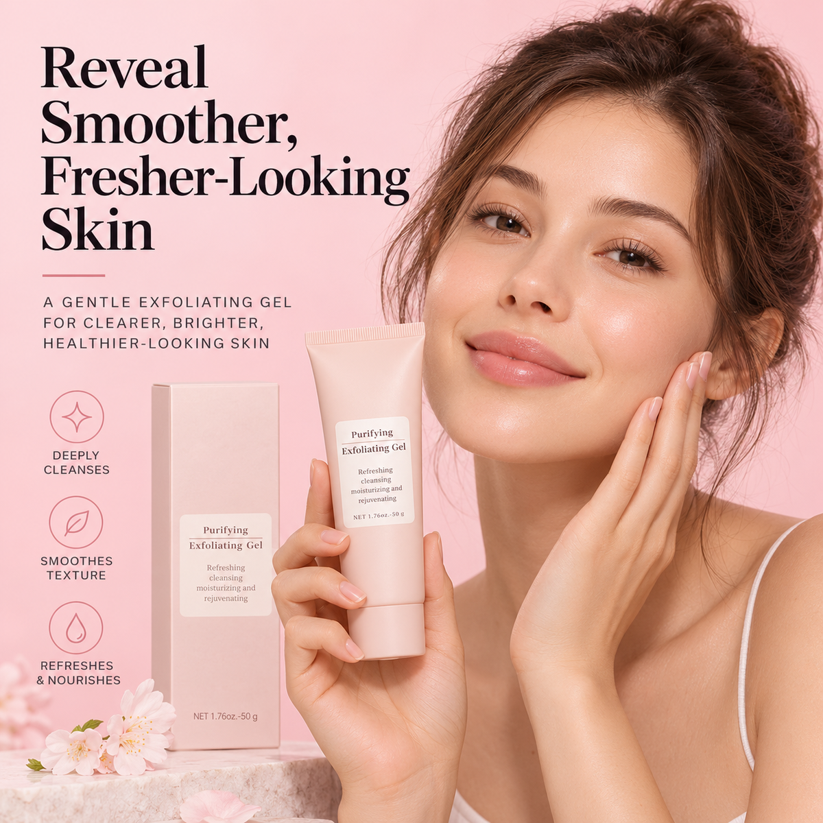 Gentle Facial & Body Exfoliating Gel for Skin Refreshing