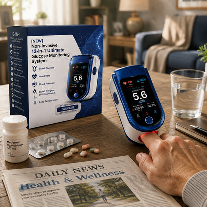 ⚕️ Non-Invasive Daily Health Tracker | 💧 Needle-Free Wellness Trend Monitoring Device