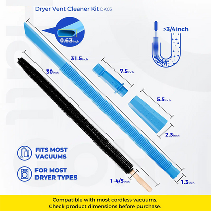 Universal Dryer Vent Lint Cleaner Brush Kit
