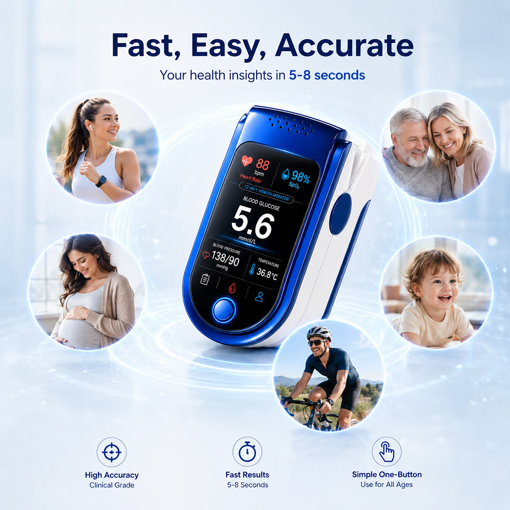 ⚕️ Non-Invasive Daily Health Tracker | 💧 Needle-Free Wellness Trend Monitoring Device