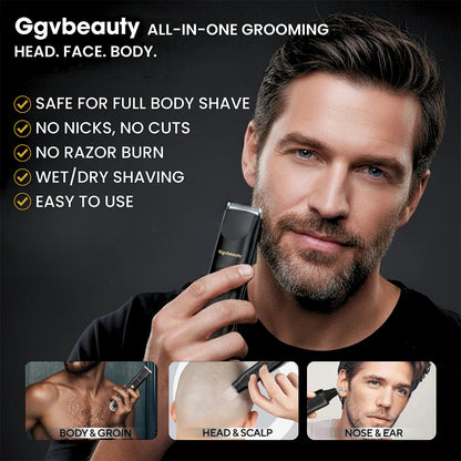 Electric Hair Trimmer for Men & Women – Dual Heads, Waterproof, Replaceable Blades