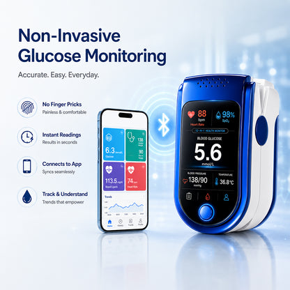 ⚕️ Non-Invasive Daily Health Tracker | 💧 Needle-Free Wellness Trend Monitoring Device