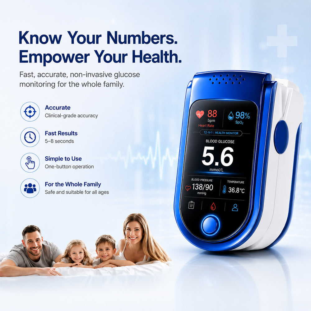 ⚕️ Non-Invasive Daily Health Tracker | 💧 Needle-Free Wellness Trend Monitoring Device