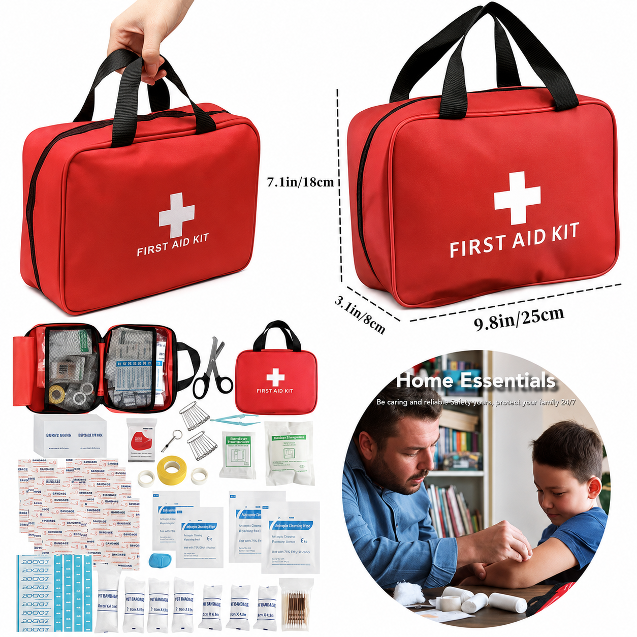 🆘160Piece Waterproof First Aid Kit for Emergencies