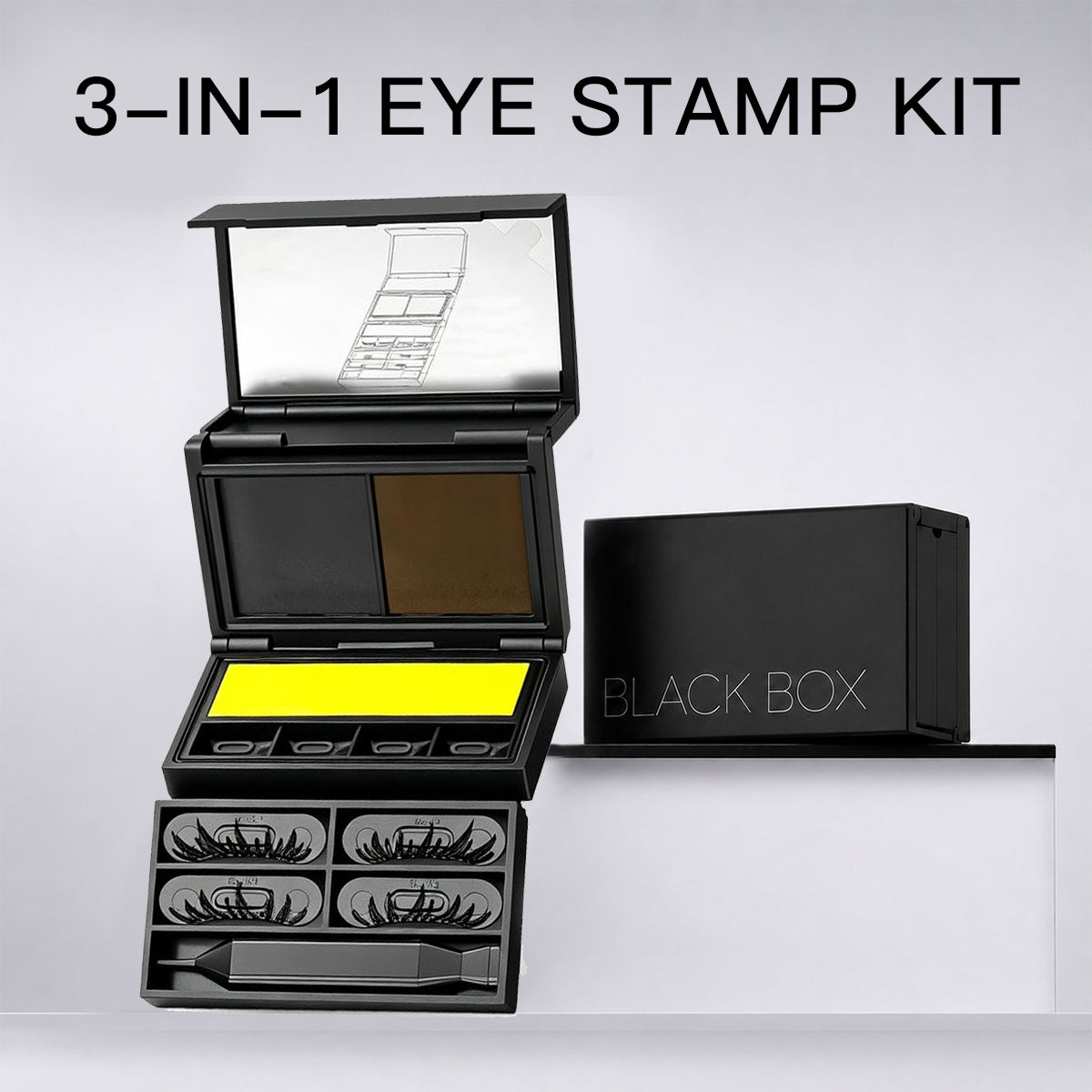 3‑in‑1 Lower Lash, Eyeliner & Beauty Mark Stamp Kit, Portable Makeup Tool